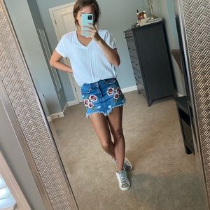 Free People Embroidered Skirt